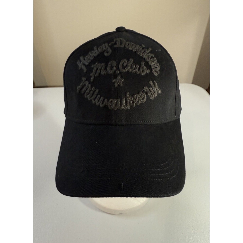 New With Tags Harley Davidson Club Crew Adjustable Hat, 100% Cotton Twill,black